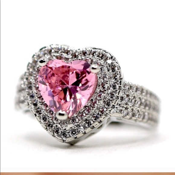 🆕 925 Pink Heart Sapphire Ring - Picture 14 of 15